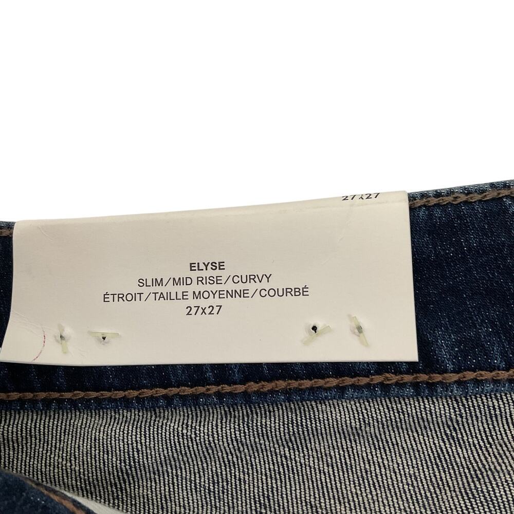 Silver Jeans Co. Elyse Curvy Mid Rise Slim Cuffed Crop Jeans Dark Wash Size 27 - Picture 11 of 11